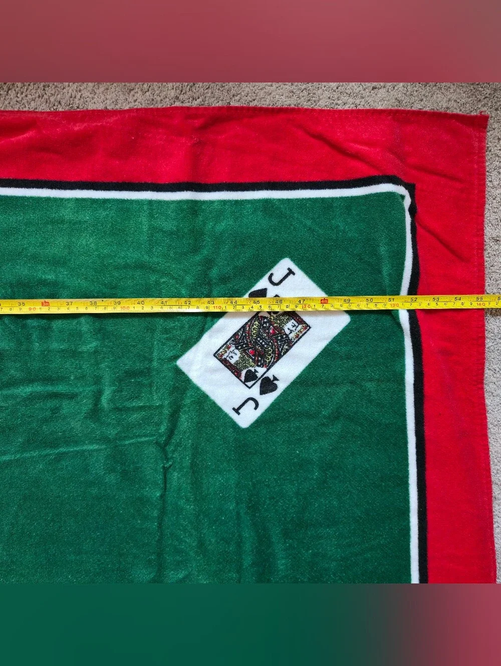 Poker Table Cover Towel Soft Velour Washable 4.5 Ft, 55